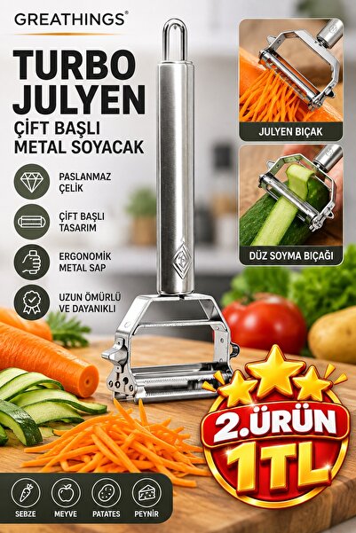 Greathings Metal Double-Headed Turbo Julienne Peeler Vegetable Fruit Peeler a...