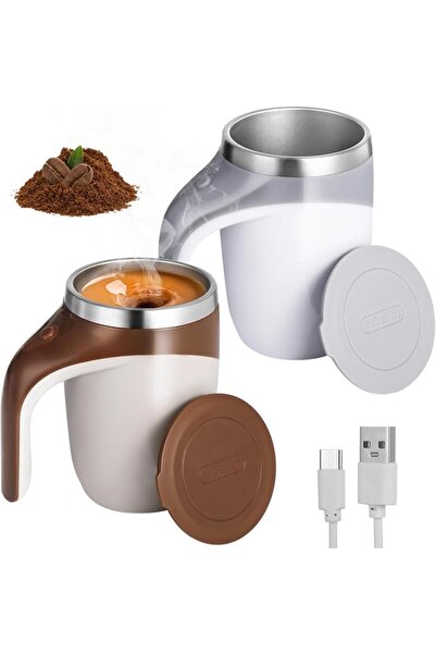 TERRIFI Rechargeable Self Stirring Mug - Automatic Magnetic Coffee Mixing Cup...