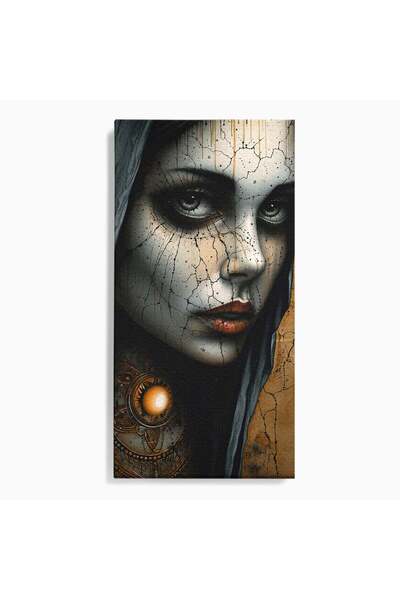 Luxcanva Tablou Canvas Portretul Femeii Misterioase 50x100 cm pe Sasiu Lemn P...