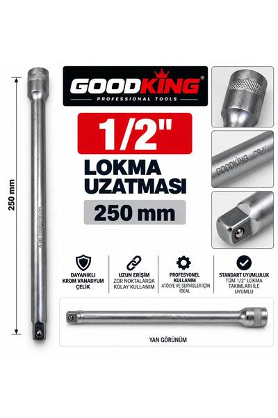 good king GOODKİNG 1/2 LOKMA UZATMA ARA KOLU 250MM