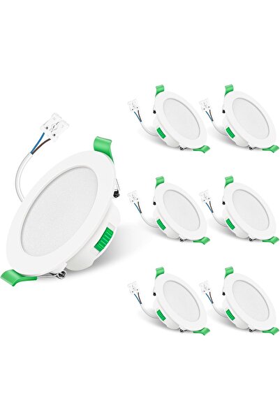 Dotail Σετ 6 Χωνευτών Σποτ LED, 7W, 600 lm, 3000K/4000K/6500K, IP65, 230V, Ø8...