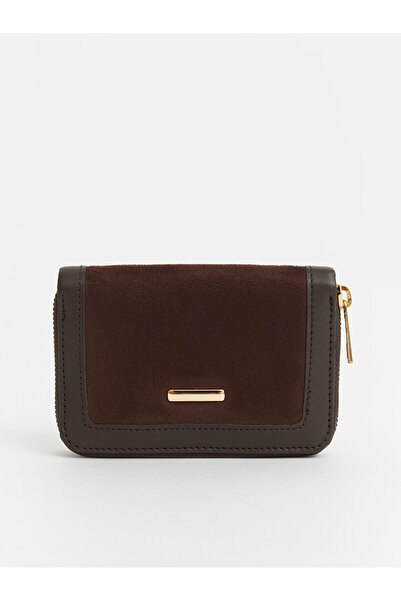 LC Waikiki Vizyon New Season Brown Suede Women's Wallet