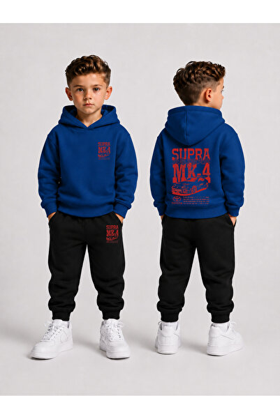 LORVEX Tracksuit Set Hooded Sweatshirt Bottom Top Set Boys 3 Threaded Threade...