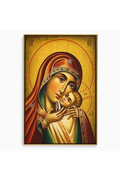 Luxcanva Tablou Canvas Icoana Maicii Domnului Kasperova 70x100 cm cu Rama Aur...