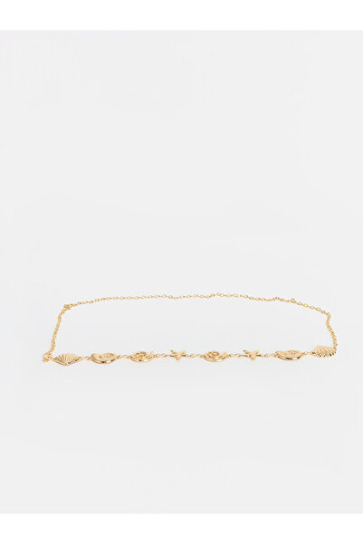 LC Waikiki Rmz Gi̇yi̇m Farkiyla Women's Chain Belt with Shell Figures