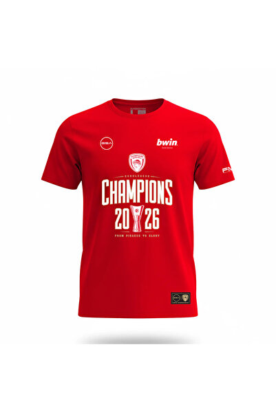 GSA Ολυμπιακός Β.Κ. Επίσημο T-Shirt Πρωταθλητές Euroleague 2026 GT42554