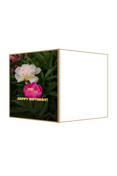 OEM Felicitare Aniversare bujor vibrant înflorit, 13.3x19.4cm pliată