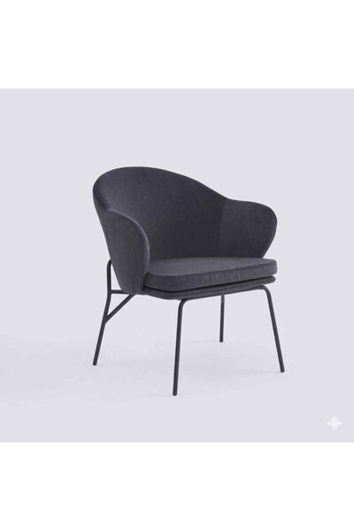 Palma homez Velvet Chair Dark Grey 74X47X48 cm
