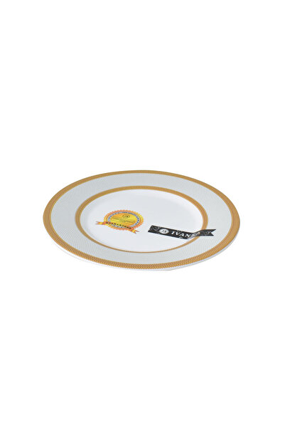 Generic Round Melamine Plate 18 cm Gold Plated Model 1701