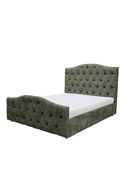 Timflex Pat tapitat cu somiera Cesare PAL Velur Winter moss