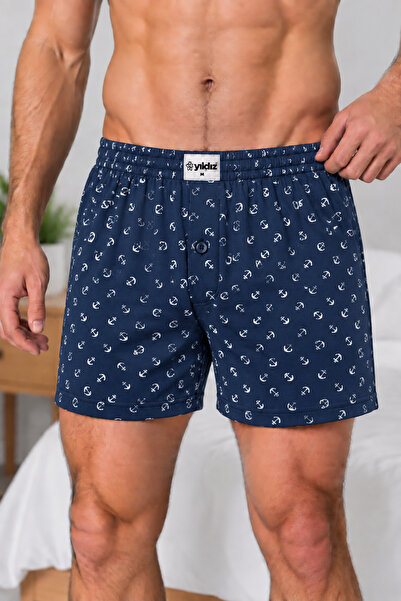 Quatarze YILDIZ ÇAMAŞIR 3'lü Paket Erkek %100 Pamuklu Desenli Boxer – Havlu B...