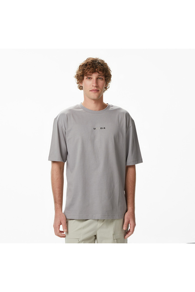 United4 UNITED4 Regular Fit Erkek Gri T-Shirt