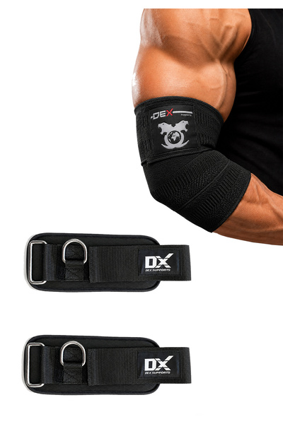 Dex Supports Elbow Wraps Dirseklik + Cable Wrist Cuffs 2'Li Paket