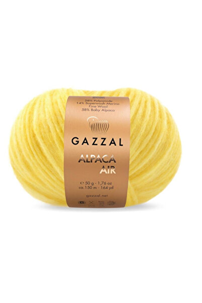 Gazzal Alpaca Air %58 Baby Alpaka %14 Merino %28 Polyamid – 50 g 150 m Örgü İ...