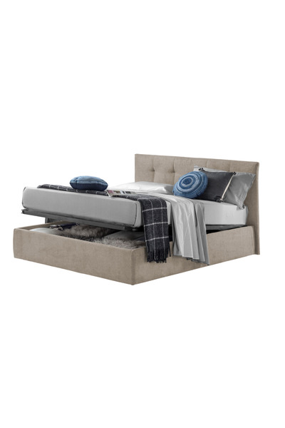 Timflex Pat Tapitat Rabatabil cu Lada Depozitare Roma Dolce Dormire Textil Be...