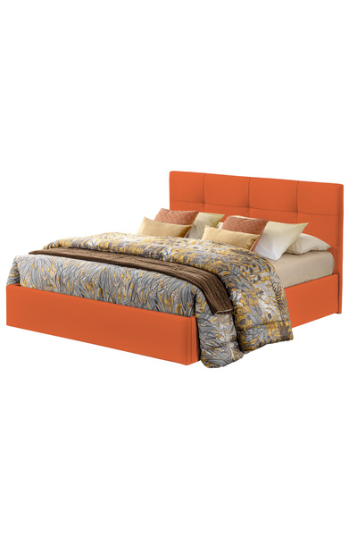 Timflex Pat Rabatabil cu Lada Depozitare Giorno Promo 90x190 cm Textil Portocaliu