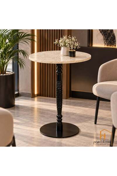 Al Saada Home طاولة خدمة فردية - أسود وبيج
