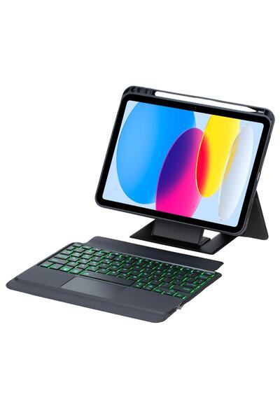 Nezih Case Samsung Galaxy Tab S10 FE Plus Uyumlu Standlı Touchpadli Bluetooth...