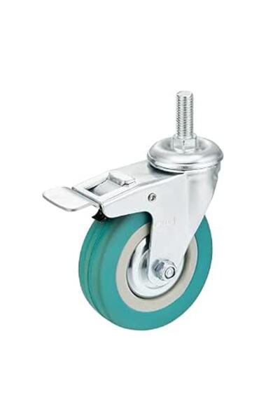 Bmb 125mm Swivel Caster Wheel with Brake - 65kg Load Capacity Floor Safe Rubb...