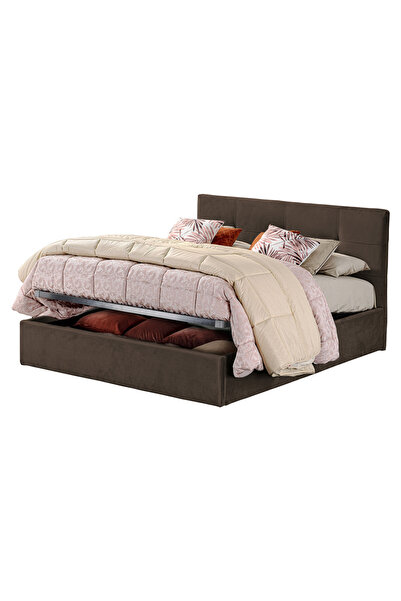 Timflex Pat Rabatabil cu Lada Depozitare Giorno Promo 90x200 cm Catifea Maro