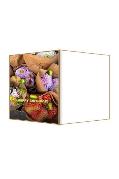 OEM Felicitare Aniversare Buchet Vibrant de Dahlii, Design Floral Elegant, 13...