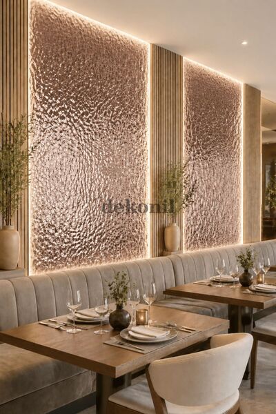 Dekonil Rose Damla Desenli Bambu Duvar Paneli 122*244 cm - 2 Adet 5,96 m²