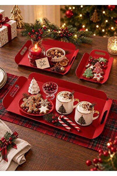 hemlife Metal Presentation Tray Set, Soft Colors, Modern Tea and Coffee Prese...