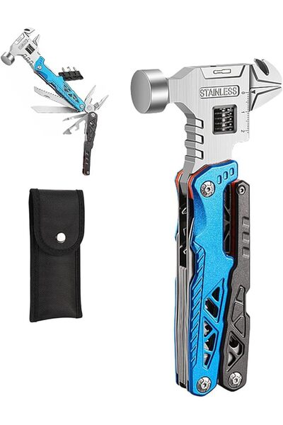 The Bros Upgraded Multi Functional Hammer,18-in-1 Hatchet Axe Knife Hammer Pl...