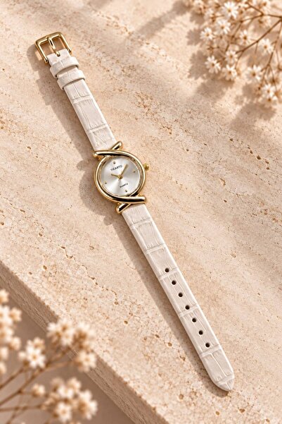 YUESSE Minimal Vintage Retro Siyah Kahve Krem Deri Kordon 22mm Kol Saati