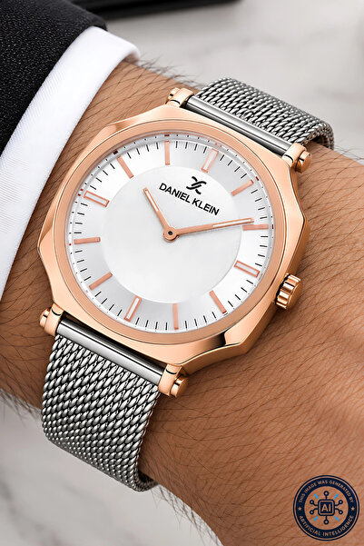 Daniel Klein Men's Wristwatch with Calendar Steel Case&Band Bracelet Silver-R...