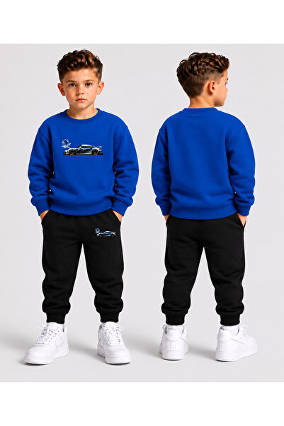LORVEX Crew Neck Sweatshirt Top and Bottom Set Boys' Tracksuit Set 3 Thread T...