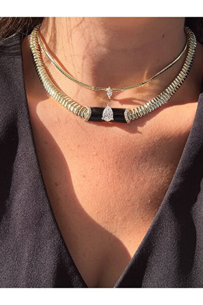 LUNEA Markiz Taşlı Choker Kolye (üstteki kolye)