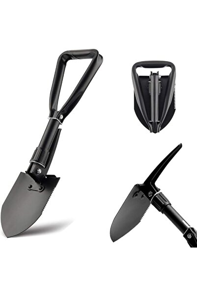 The Bros Mini Folding Shovel, Heavy Duty Carbon Steel Military Shovel, Portab...