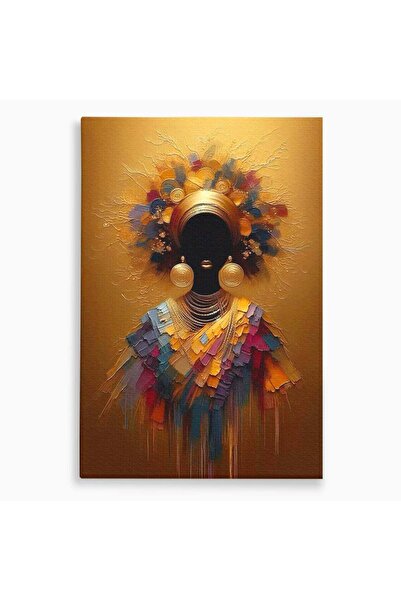 Luxcanva Tablou Canvas Regina Africana 40x60 cm pe Sasiu Lemn Bijuterii Portr...