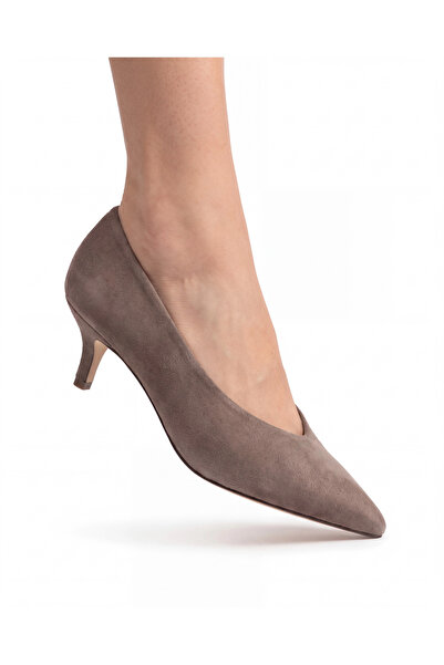Tibu Ayakkabı Lucia Mink Suede Low Heel Stiletto
