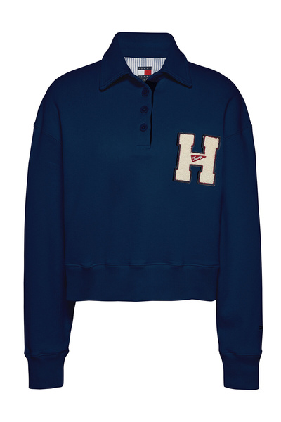 Tommy Jeans Tommy Hilfiger TJW H GRAPHIC HWK POLO Kadın Mavi Sweatshirt DW0DW...