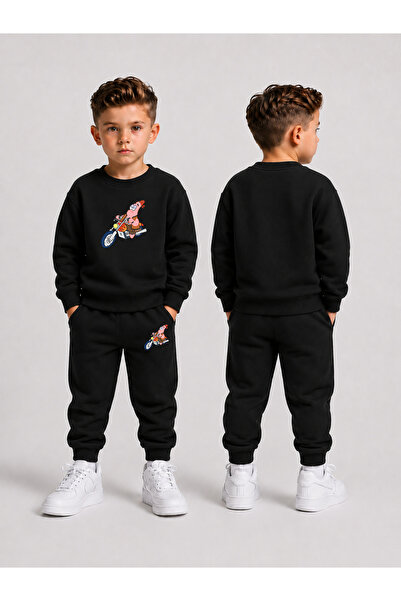 LORVEX Crew Neck Sweatshirt Top and Bottom Set Boys' Tracksuit Set 3 Thread T...