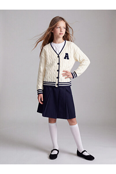 LC Waikiki Two Mt Shop Quality Lcw Kids Navy Blue Pleated Girls' Shorts Skirt