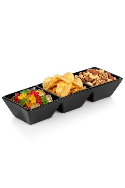 Vilde Set de boluri ceramice negre pentru gustări, 29 cm