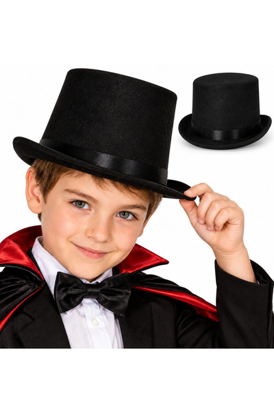 MEKs Children's Boy Black Magician Fedora Hat