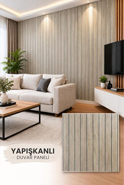 Renkli Duvarlar Yapışkanlı Camel Kahve Girintili 3D Akustik Esnek Lambiri 40c...