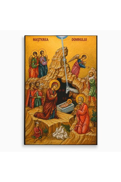 Luxcanva Tablou Canvas Nasterea lui Iisus Hristos 100x150 cm pe Sasiu Lemn Re...