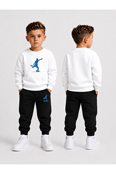 LORVEX Crew Neck Sweatshirt Top and Bottom Set Boys' Tracksuit Set 3 Thread T...