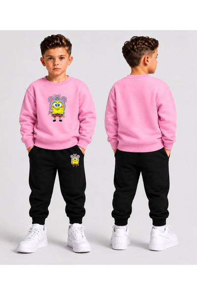 LORVEX Crew Neck Sweatshirt Top and Bottom Set Boys' Tracksuit Set 3 Thread T...