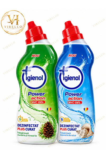 Igienol Set 2 x Power Action WC Gel, Dezinfectant și Curățare, 750 ml – 2 var...