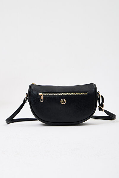 Garbalia Marakes Women's Black Shoulder Bag with Zipper and Long Shoulder Strap