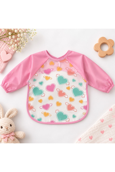 COOLMINIES Liquid-Proof Wearable Long-Sleeved Baby Feeding Bib, Waterproof Ac...