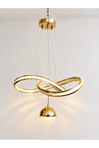 Şaheser Mars Modern LED Avize Gold 3 Renk Salon Oturma Odası Sarkıt Avize