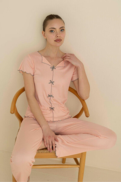 SEAMLIFE HOMEWEAR Fiyonklu Baby Overlok Pijama Takımı