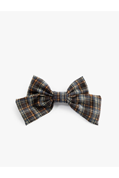 Koton Plaid Clip-On Bow Buckle